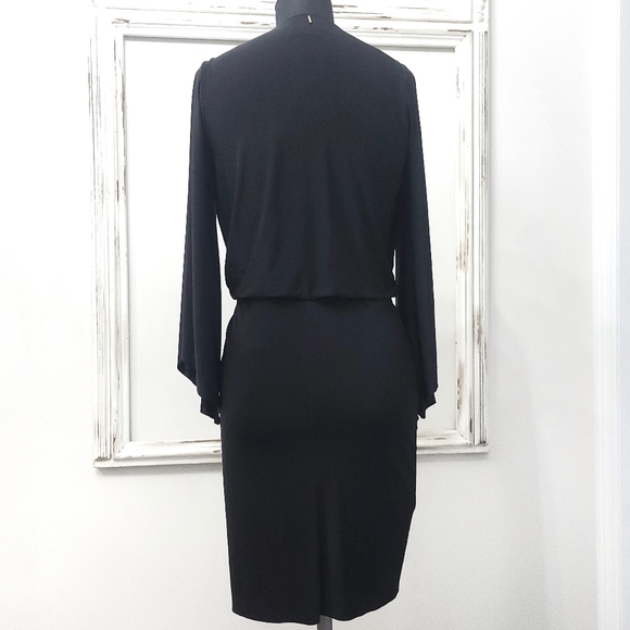 Misa Los Angeles Draped Teget Fluid Stretch Witchycore Dress - Picture 12 of 13